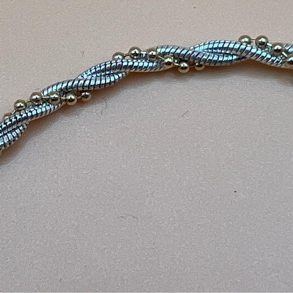 Good pre owned gold and silver tone rope style bracelet - Picture 3 of 5
